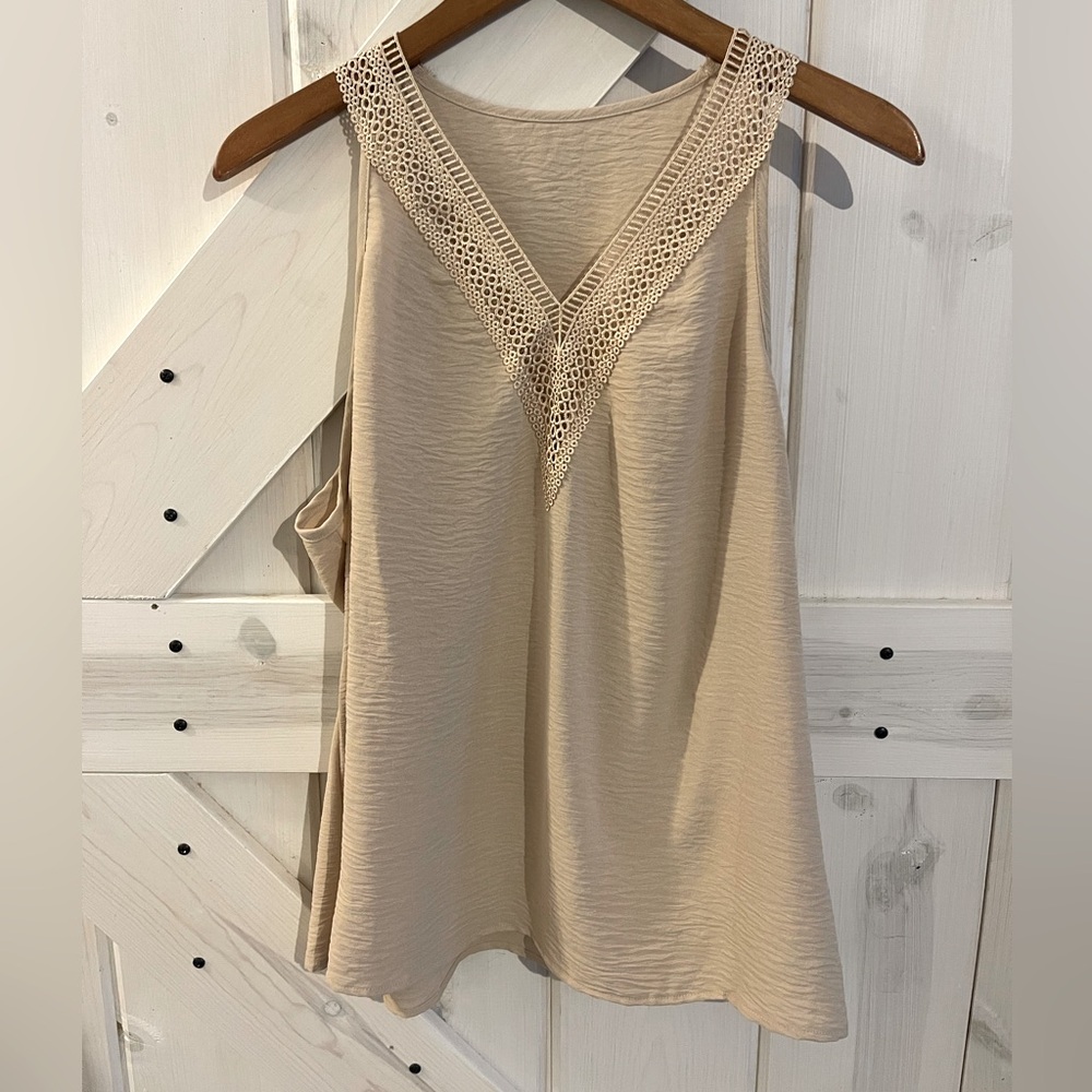 Women’s tank w embellished neckline